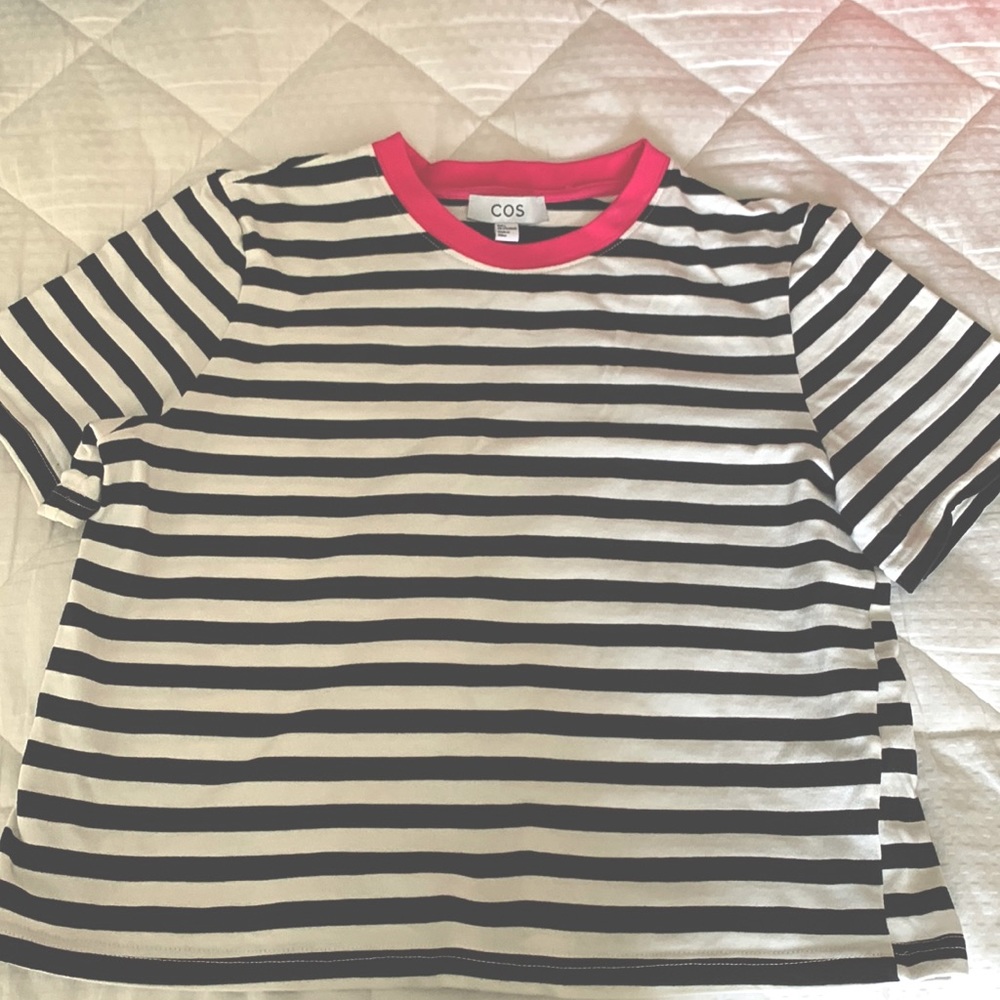 COS strips cropped t shirt size L